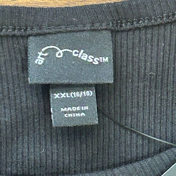 Girls Long Sleeve Shirt with Flower Embroidery Design Size XXL 16/18 - Picture 3 of 4